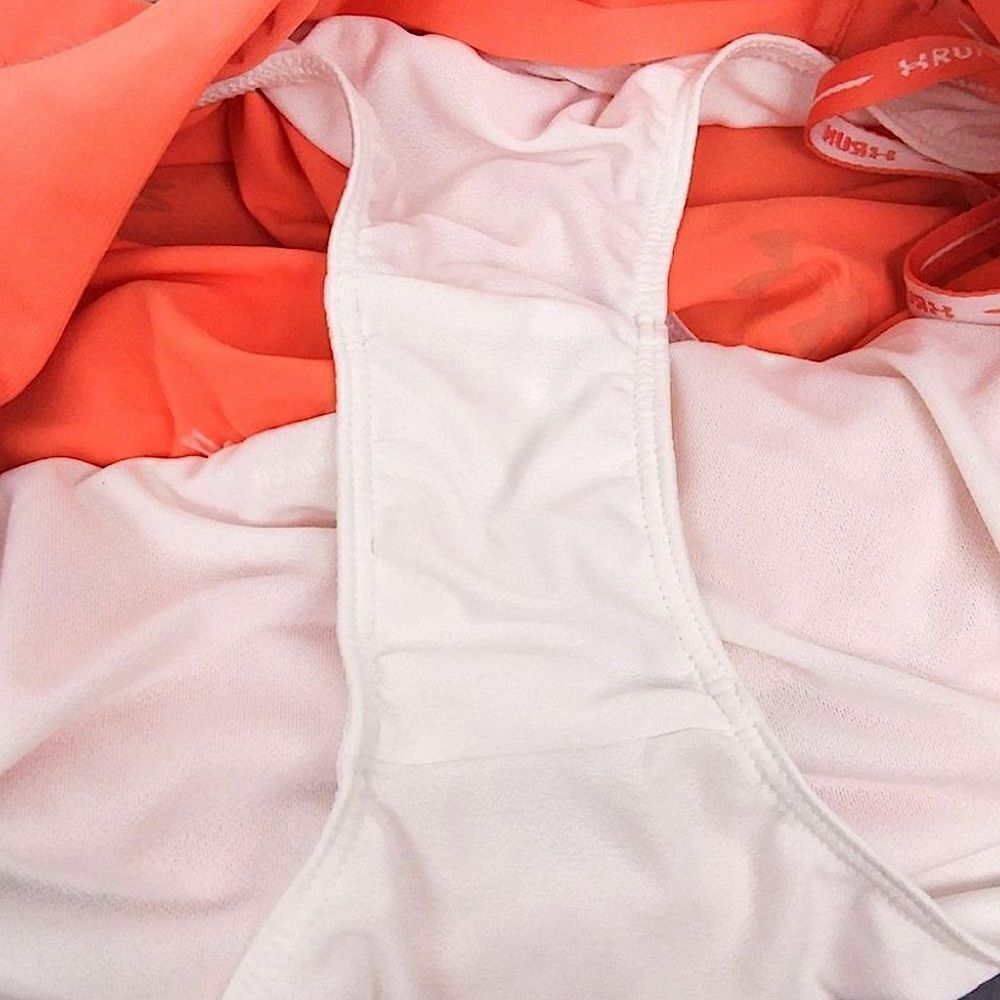 Under Armour Fitted Logo Coral Orange Shorts - Picture 7 of 9